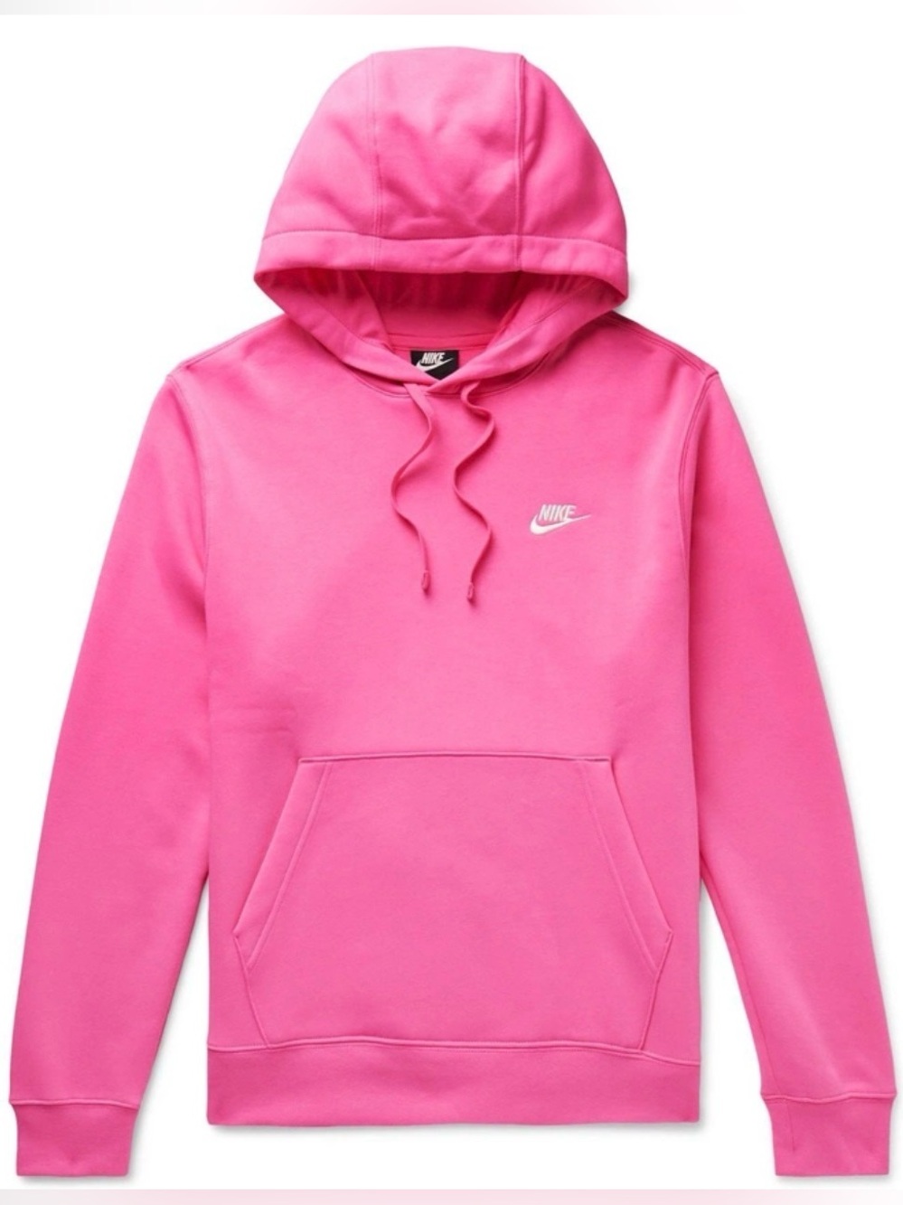 Nike Sportswear Club Fleece Back Cotton Blend Jersey Hoodie Sweatshirt Pink Sz S